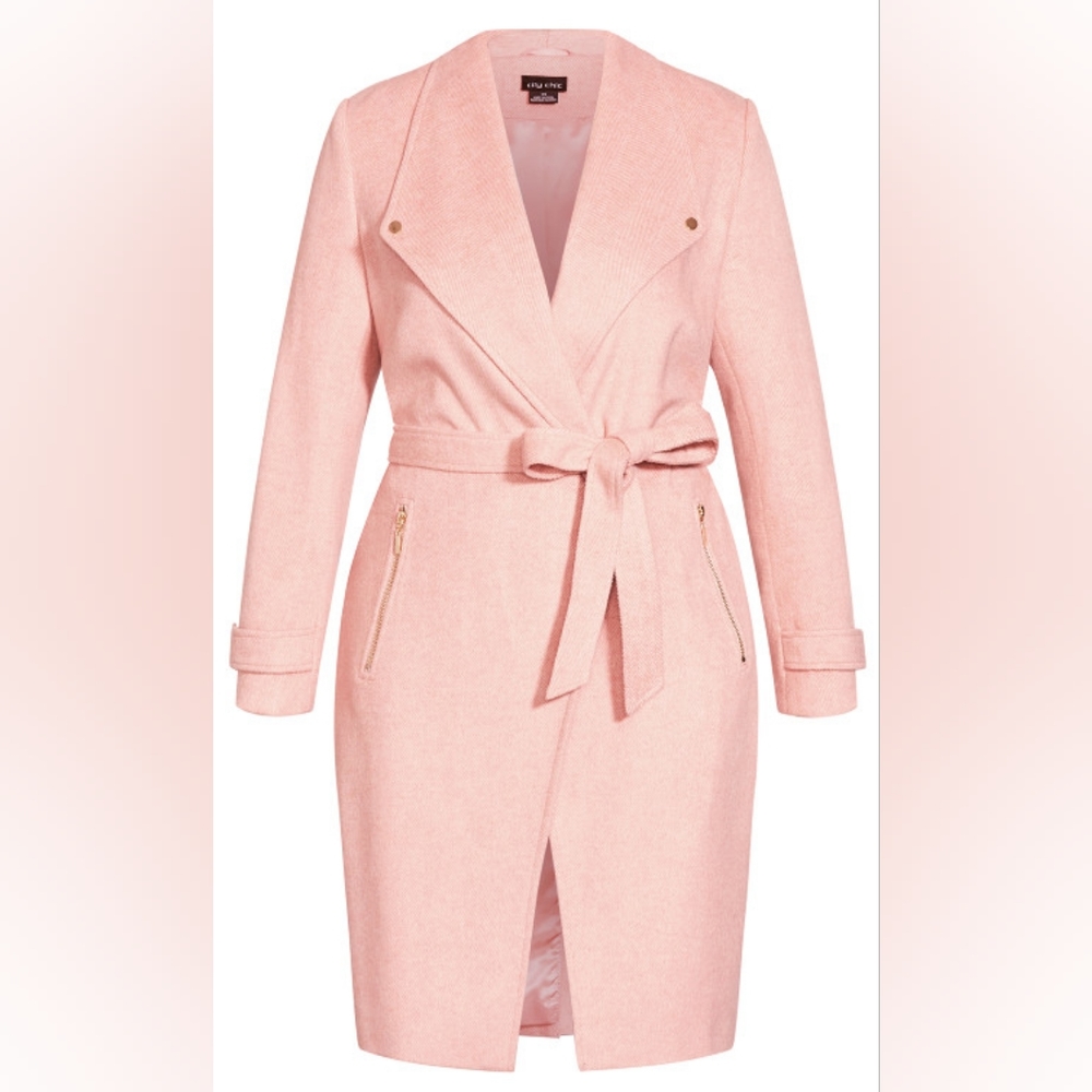 City Chic Isabella  Coat.  Blush. New in package 18W